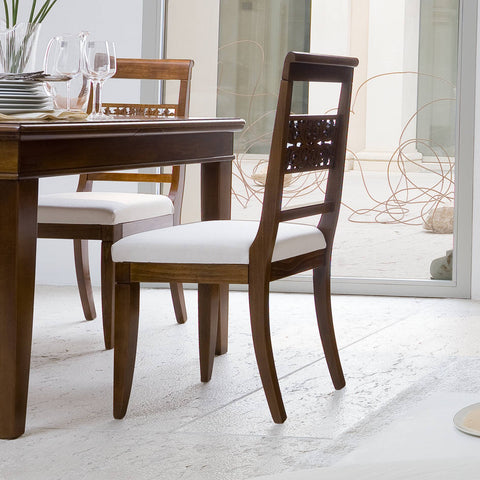 Silla clásica de piel blanca Arte Piombini 8852-2