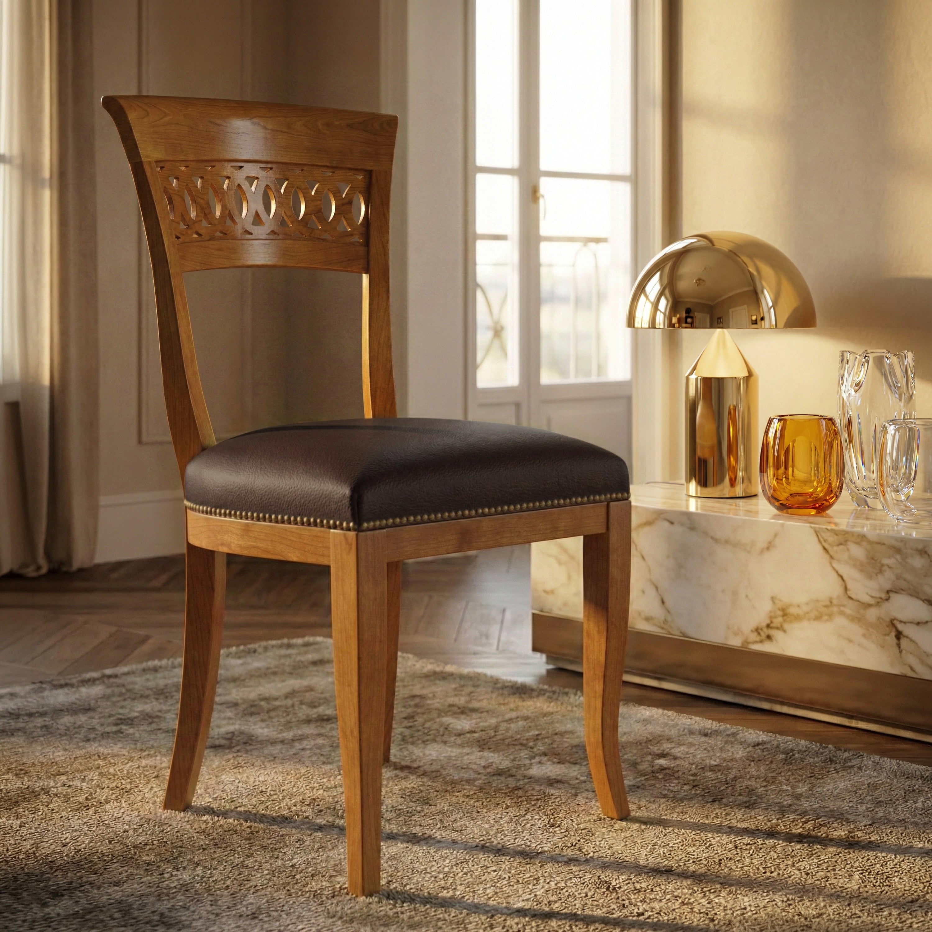 Sedia Classica In tessuto o Vera Pelle Arte Piombini Mobili Classici Italiani RD82