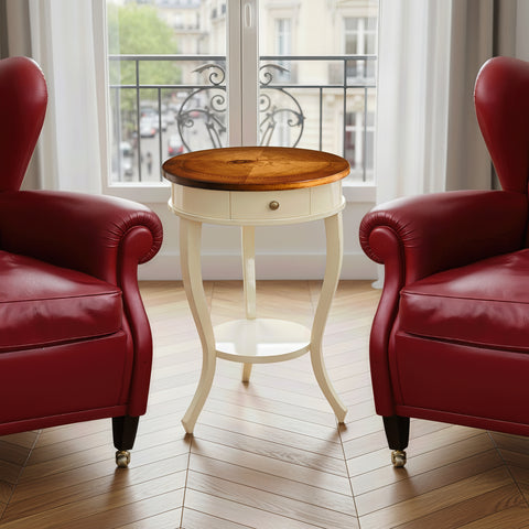 Tavolino Rotondo Classico Intarsiato Arte Tiziano Piombini RH6199