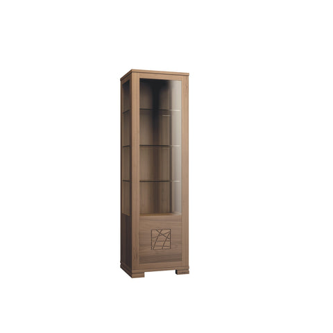 Vetrina vetrinetta espositore moderna in legno di noce a 1 porta collezione Modigliani Piombini Mobili 8221F