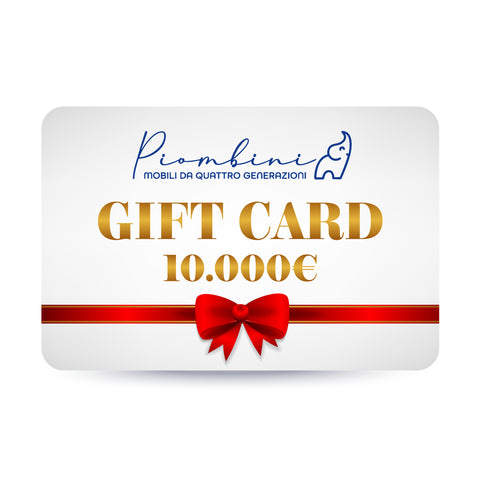 Gift Card Piombini 10.000 euro, buono regalo per grandi progetti d’arredo con mobili artigianali made in Italy