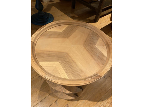 ROUND TABLE-BEDSTAND IN WALNUT WOOD FROM THE CARPENTRY