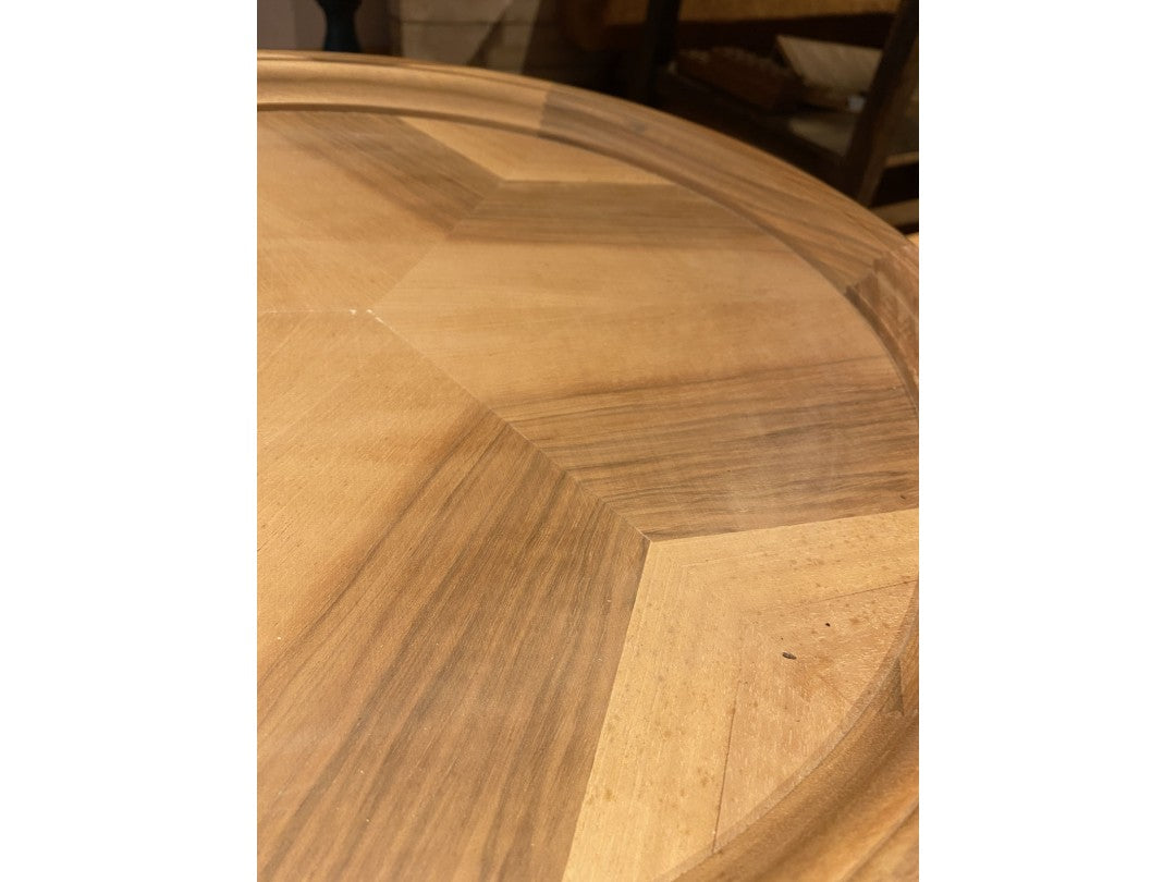 ROUND TABLE-BEDSTAND IN WALNUT WOOD FROM THE CARPENTRY