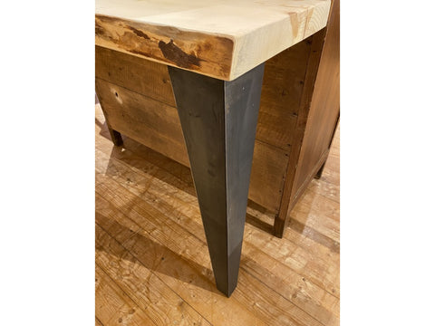 NATURAL BRUSHED FIR WOOD TABLE WITH FURNITURE PANTRY FROM THE CARPENTRY SHOP